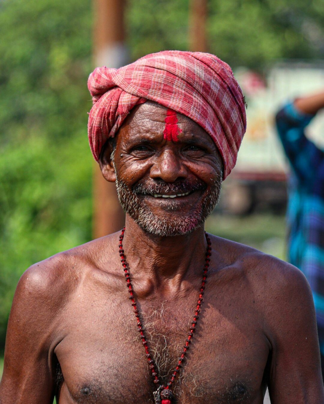 local hero portrait in village